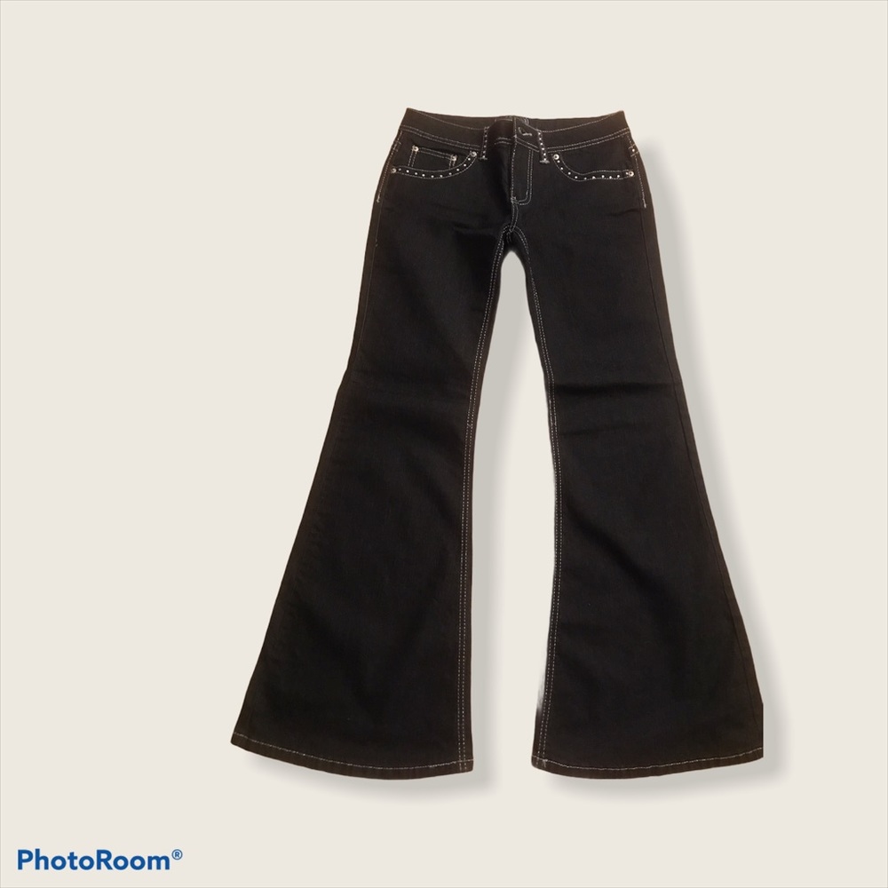 Angels very dark embellished lightweight jeans